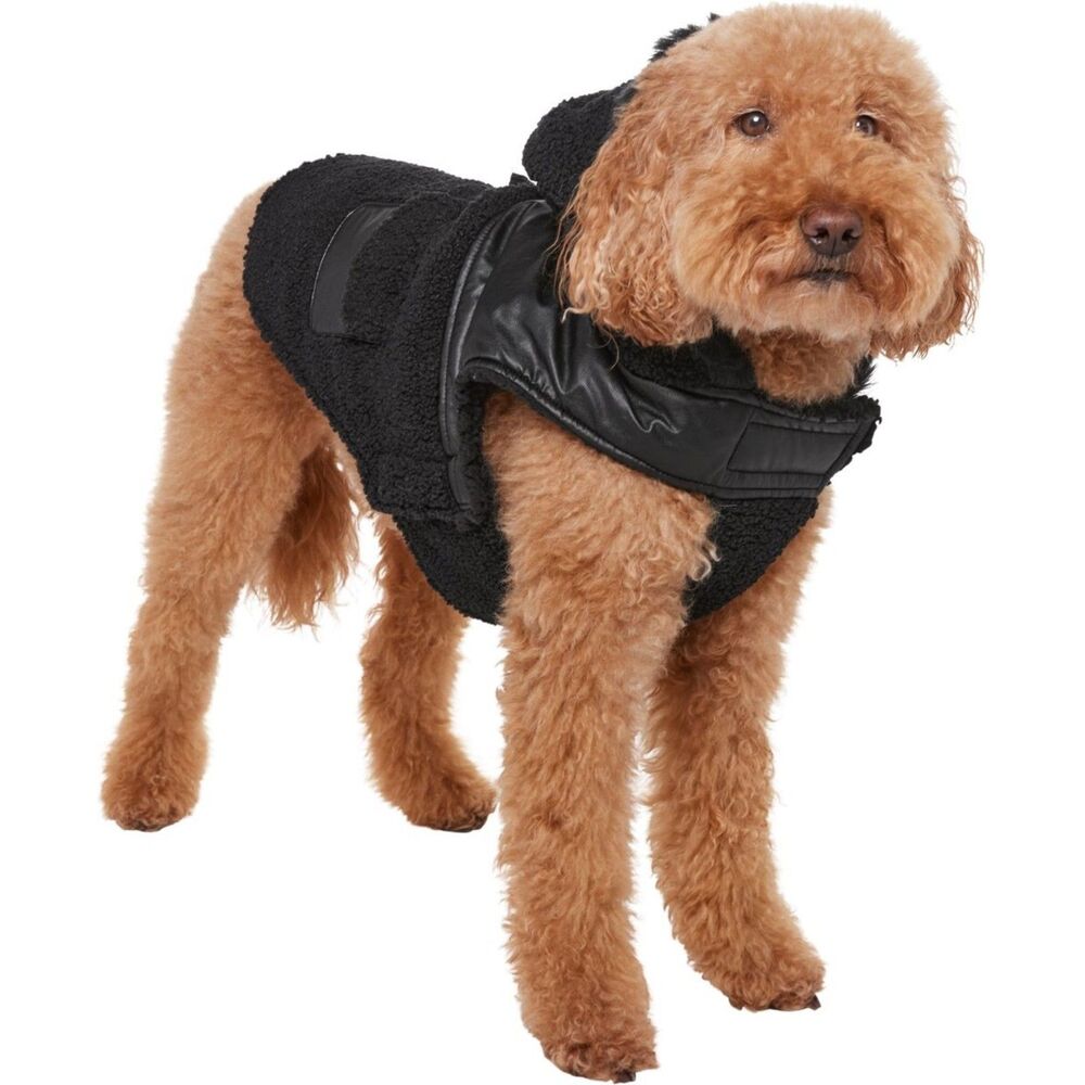Frisco - Medium Weight - Faux Leather Hooded Dog/Cat Parka - Brand New!